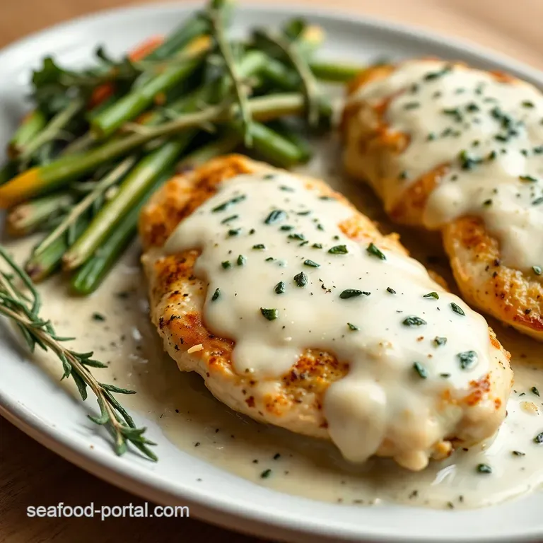 Baked Chicken Breast with Creamy Lemon-Herb Sauce