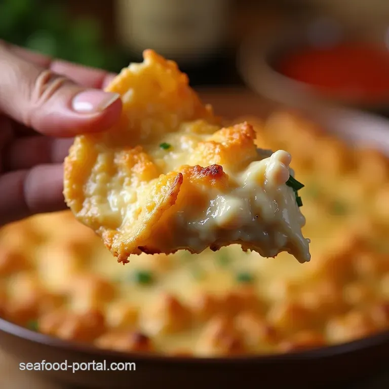 Ditch the Wrapper Indulgent Baked Creamy Crab Rangoon Dip presentation