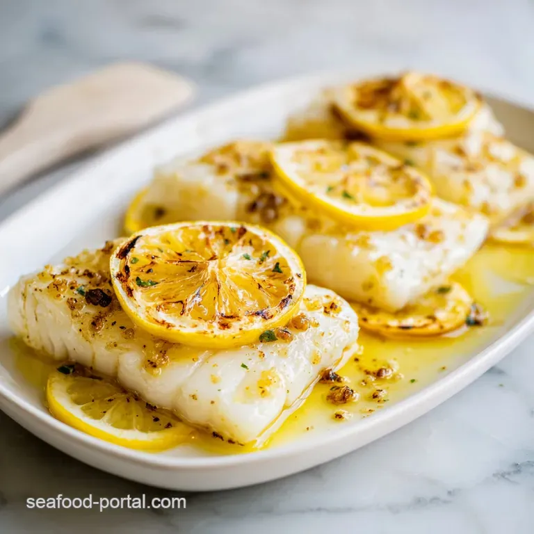 A golden-brown fish fillet paired with steamed asparagus and lemon wedges on a minimalist ceramic dinner plate.