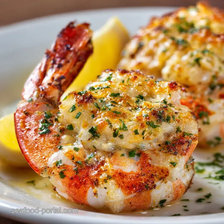 Baked Jumbo Stuffed Shrimp with Crabmeat: the Classic Lemon-Crab Butter Recipe presentation