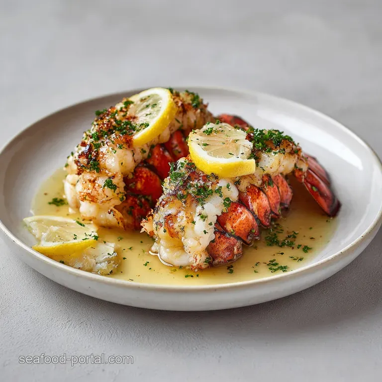Baked Lobster Tail with Garlic Lemon Butter Sauce