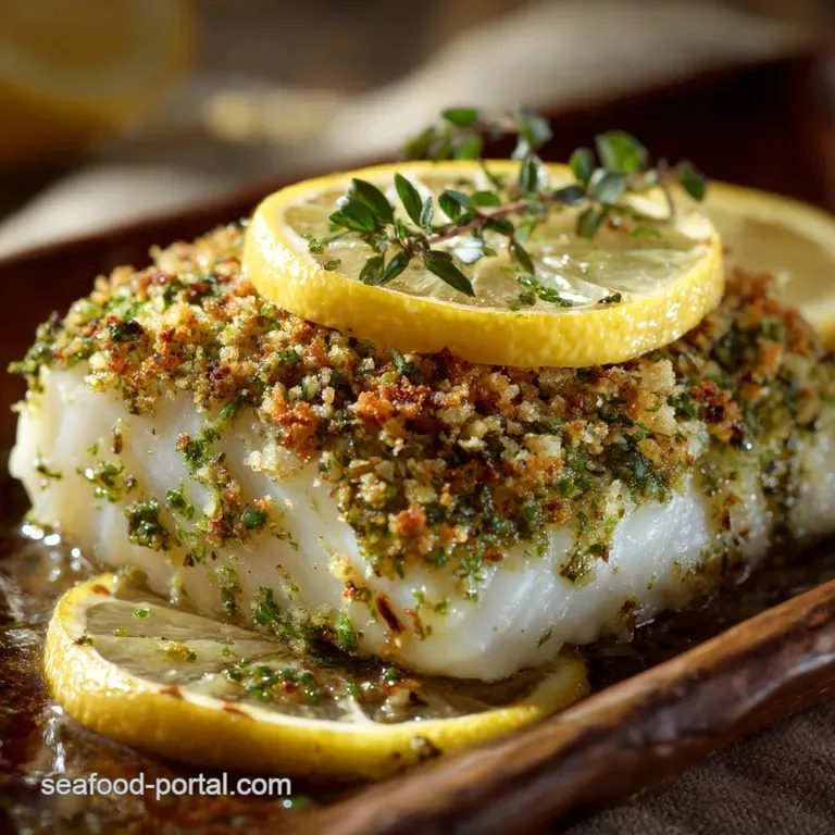 Baked Pollock Fish: Flaky Fillets with a Crispy Lemon-Herb Crust presentation