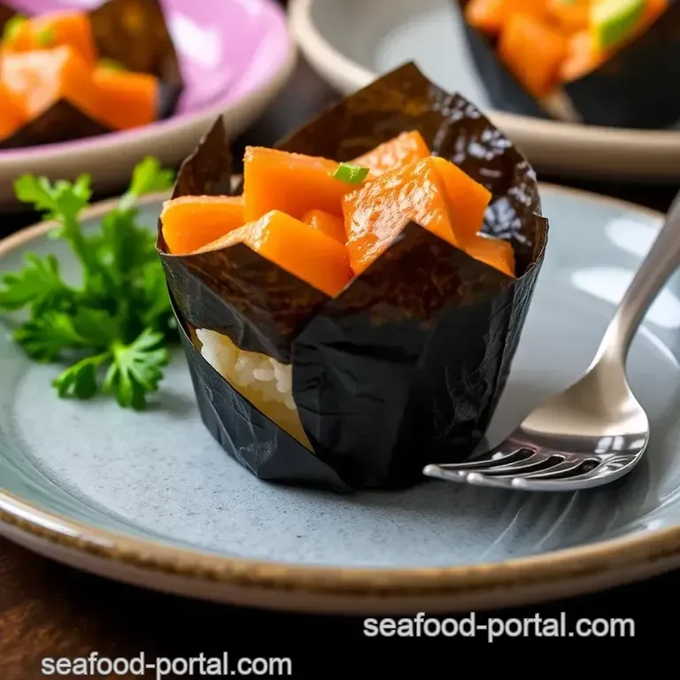 Baked Salmon Sushi Cups presentation