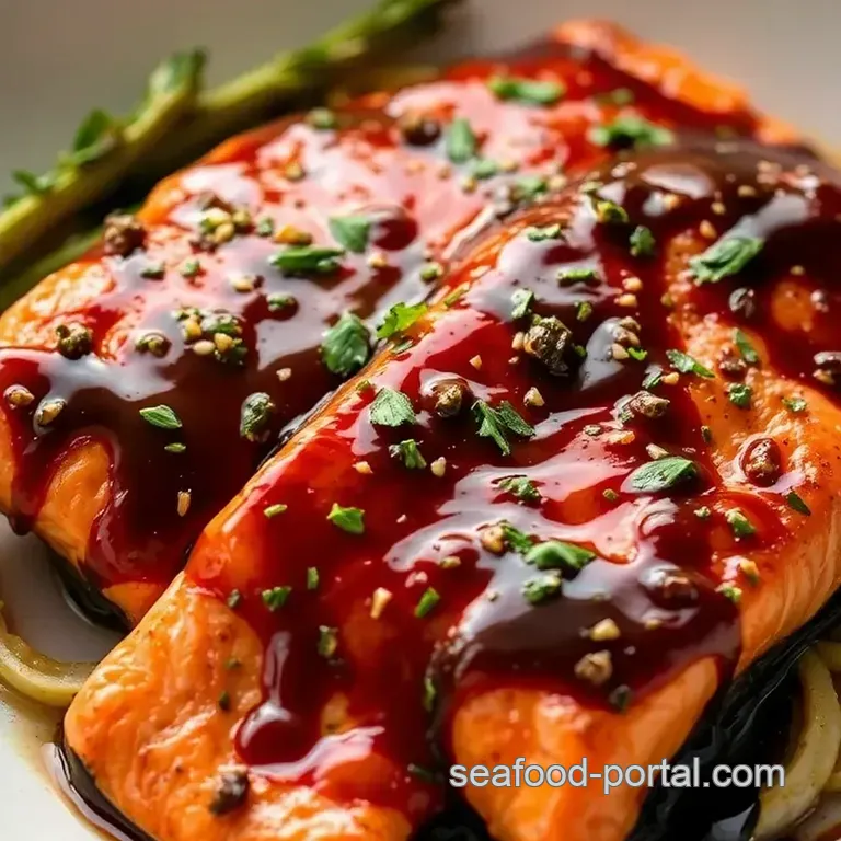 Balsamic-Glazed Salmon with Honey and Garlic presentation