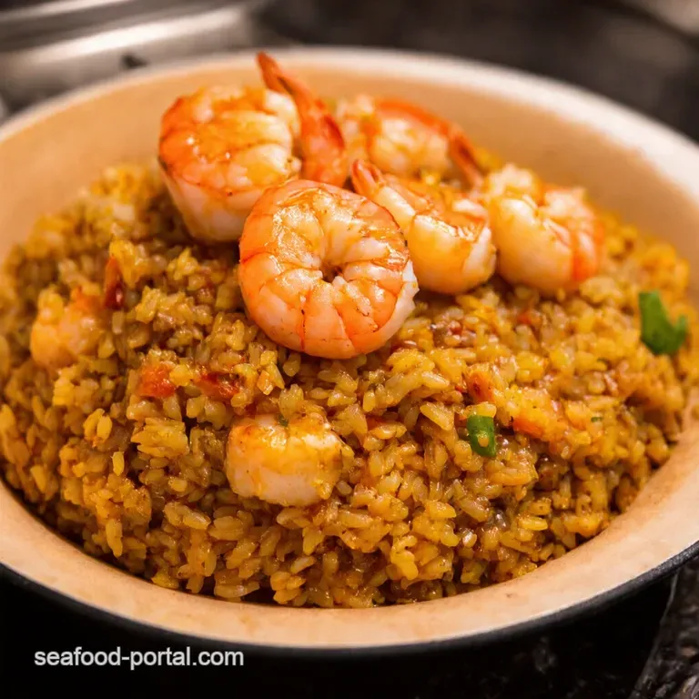 Bayou Bliss Homemade Shrimp Sausage Dirty Rice presentation