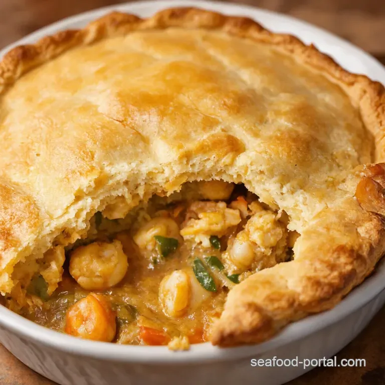 Bayou Bounty Spicy Cajun Seafood Pot Pie presentation
