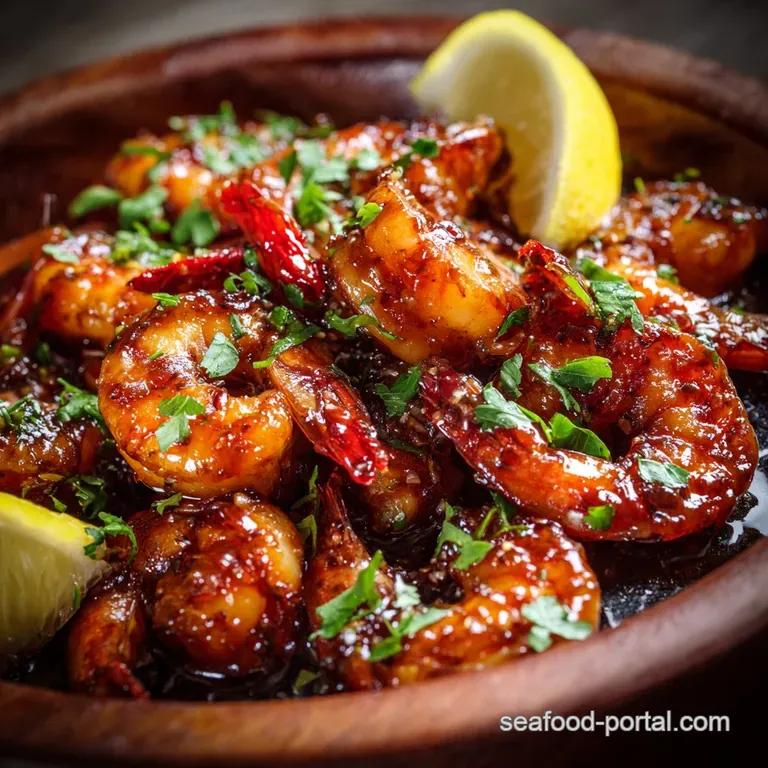 Bbq Seafood Crock Pot Recipes: Sticky Southern Bbq Prawns presentation