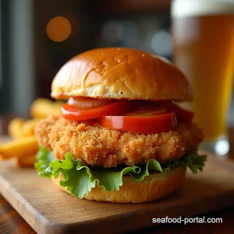 The Proper Crunch Cod Sandwich BeerBattered Briny presentation