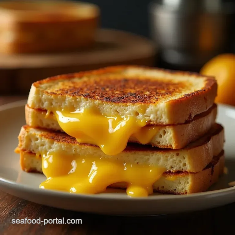 The Proper Cuppa Grilled Cheese Buttery Bliss with Three Cheeses presentation