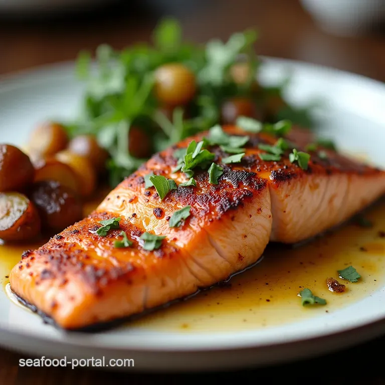 The Cast Iron King Perfectly Blackened Salmon with a Rich Tangy Dijon Drizzle