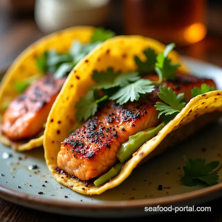 Blackened Salmon Tacos a Weeknight Fiesta for Two presentation