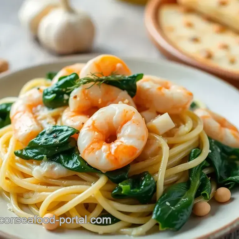 Celeriac Pasta with Creamy Garlic Shrimp