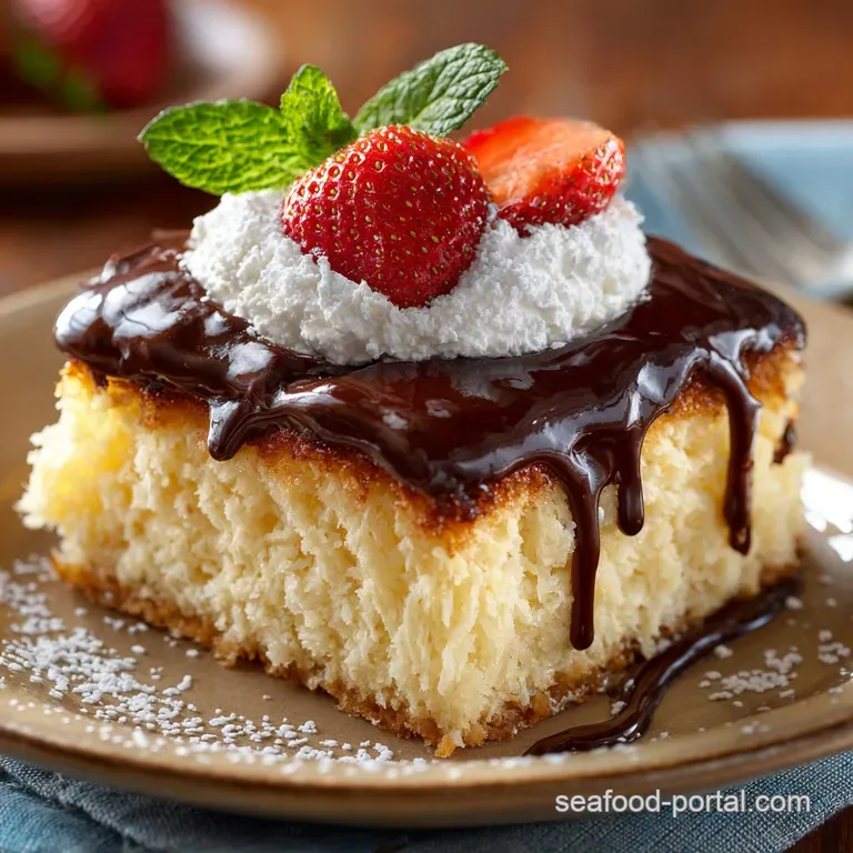 Boston Cream Poke Cake: the Easiest Recipe for Velvety Custard Cake presentation