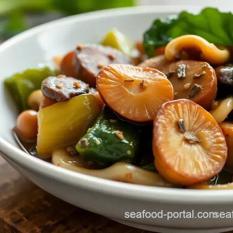 Braised Sea Cucumber with Mushrooms