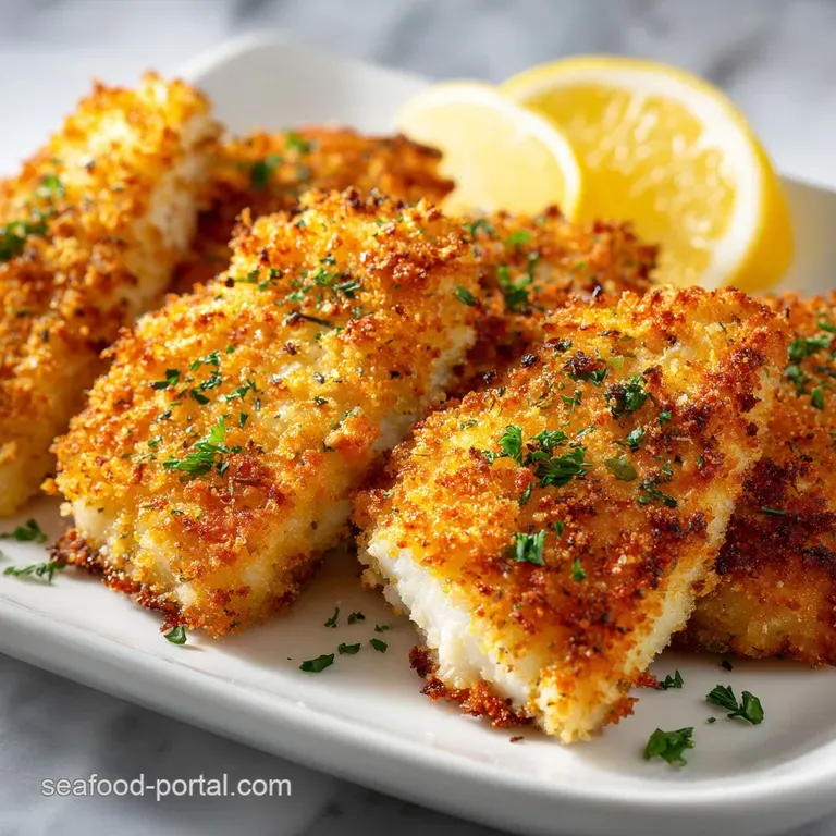 Flaky baked fish, drizzled with lemon, atop vibrant greens. A balanced, elegant dish with a light, airy texture.