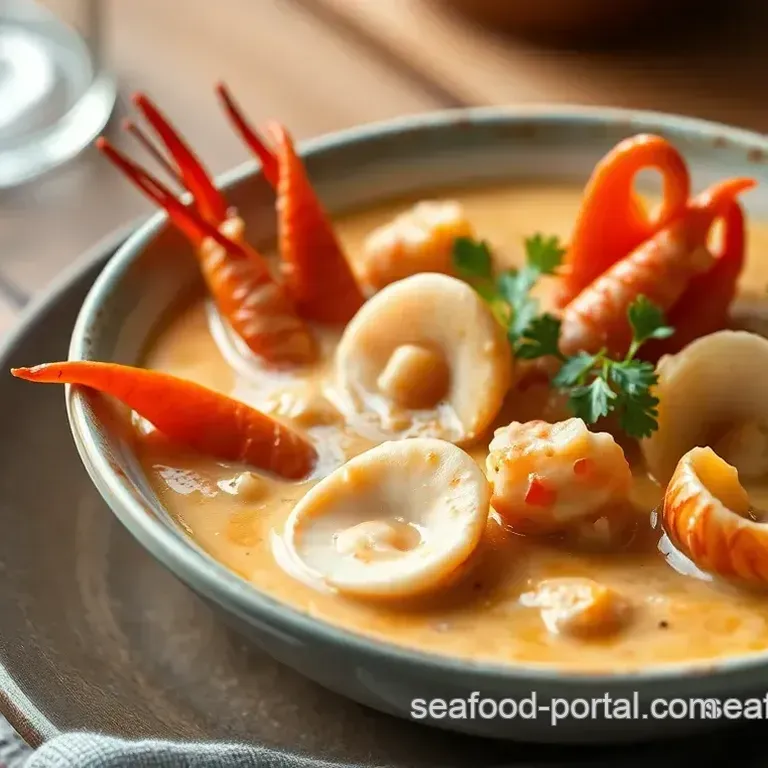 Broiled Seafood Bisque with Fresh Shellfish