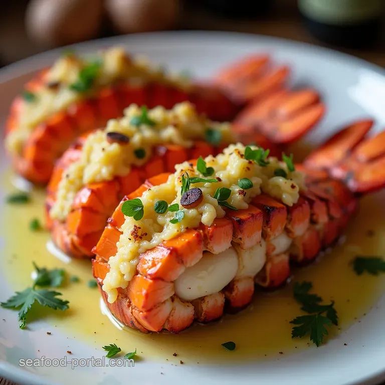 Regal Lobster Tails Broiled Perfection with Velvety GarlicHerb Butter