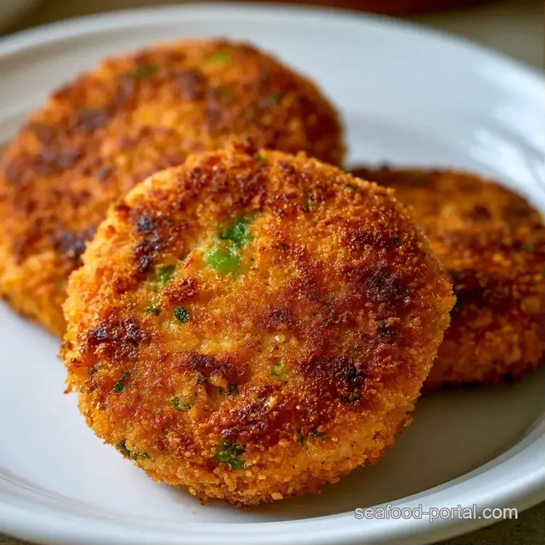Three seared, orange-glazed patties stacked beside a bowl of creamy dip and fresh green parsley garnish.