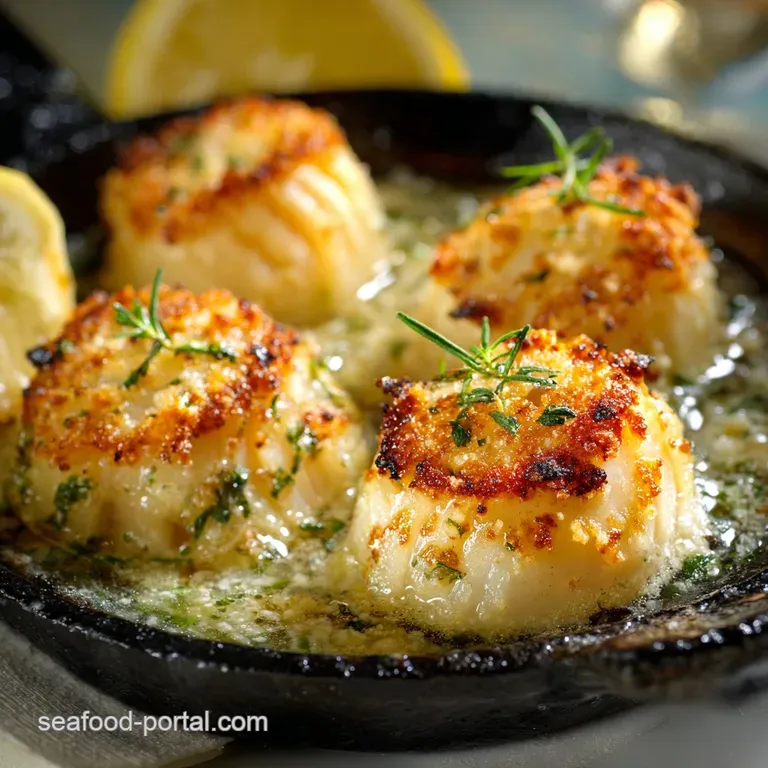 Butter Parmesan Baked Scallops: Garlic Herb Crusted (Ready in 18 Mins)