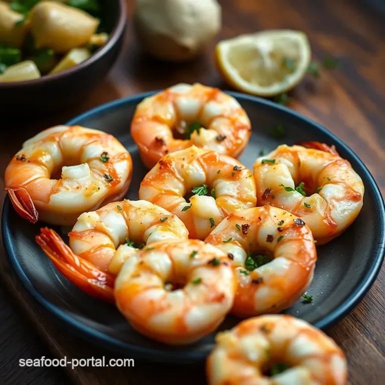 Buttery Garlic & Herb Stuffed Shrimp presentation