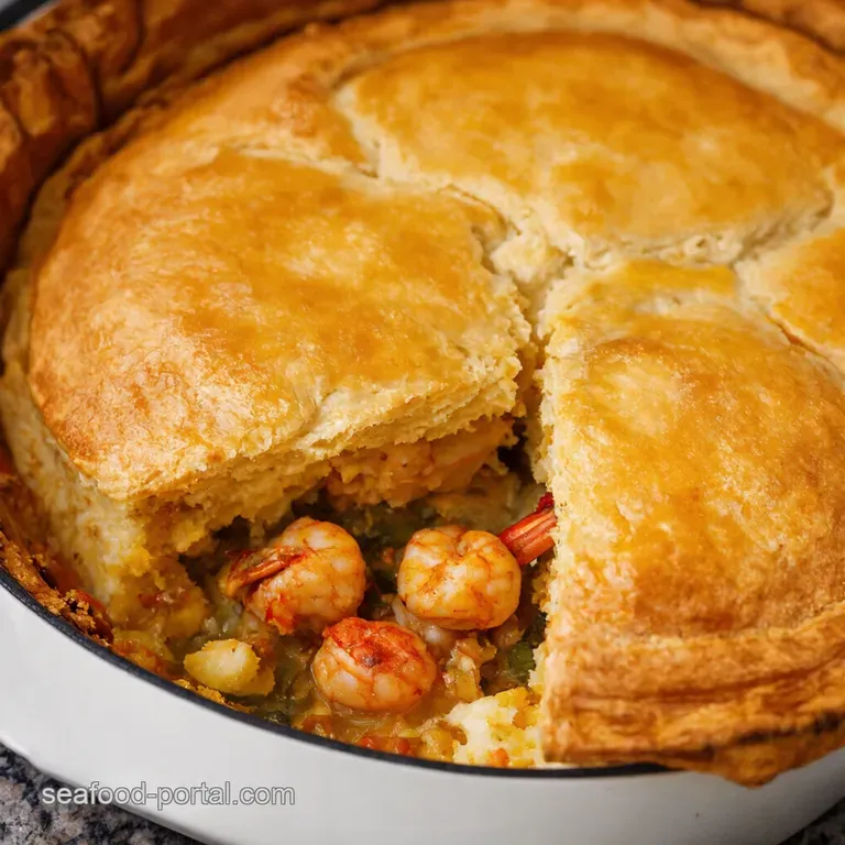 Cajun Kickin Shrimp Crab Pot Pie presentation
