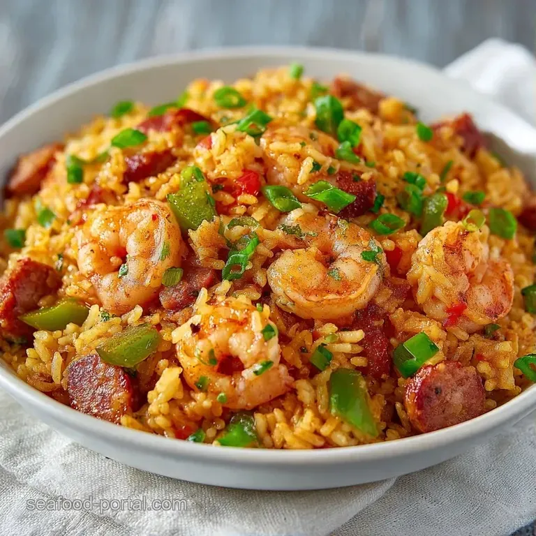 Golden-orange spiced rice and juicy shrimp served in a white bowl, garnished with chopped parsley and lemon wedges.
