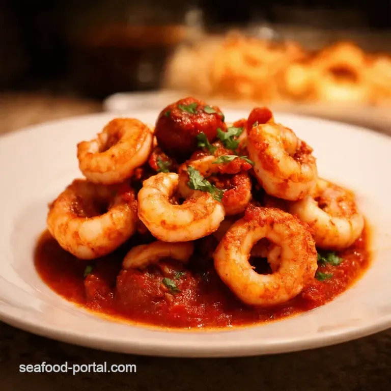 Calamari Puttanesca a Mediterranean Kiss presentation