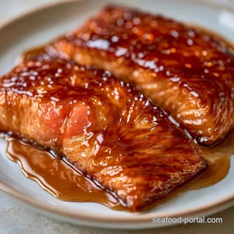 Elegant slices of glazed pink fish arranged on a slate board with sprigs of fresh green dill and lemon wedges.
