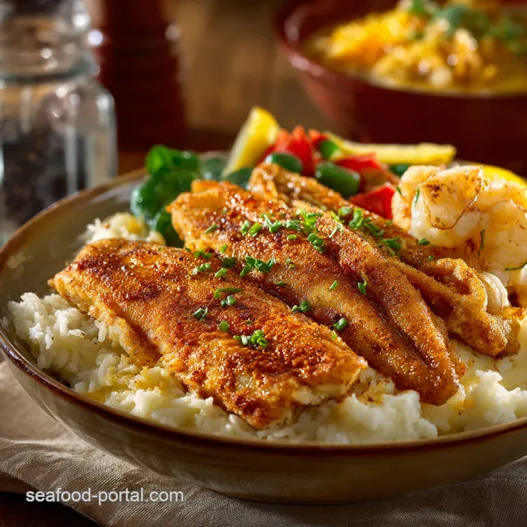 Catfish Atchafalaya: Pan-Seared Fillets in Rich Louisiana Gravy presentation
