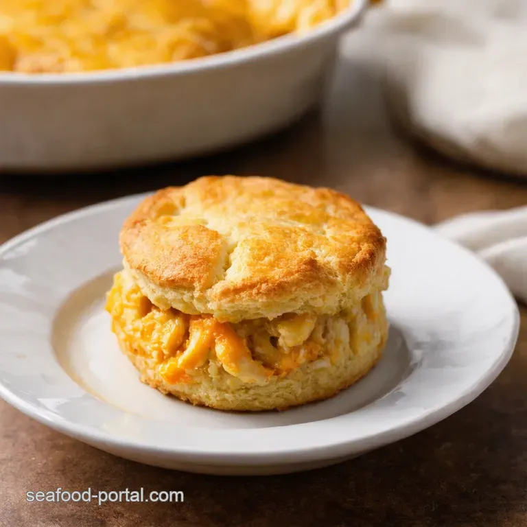Cheddar Bay Biscuit Seafood Pot Pie presentation