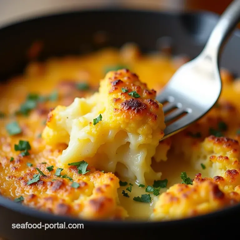 The Proper Pub Grub Baked Cheddar Cauliflower Gratin