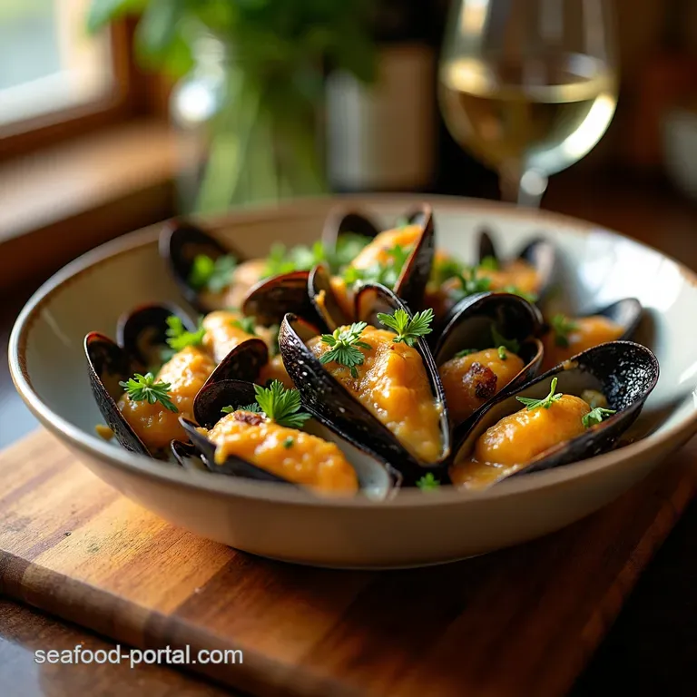 Cheesy Baked Mussels a Taste of the Seaside presentation