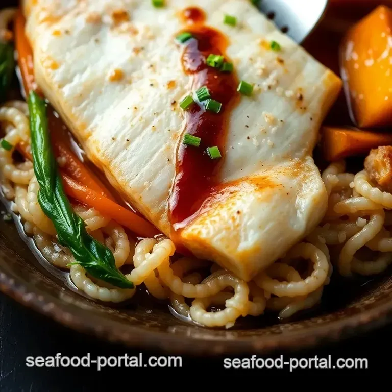 Chilean Sea Bass with Ginger Soy Glaze presentation