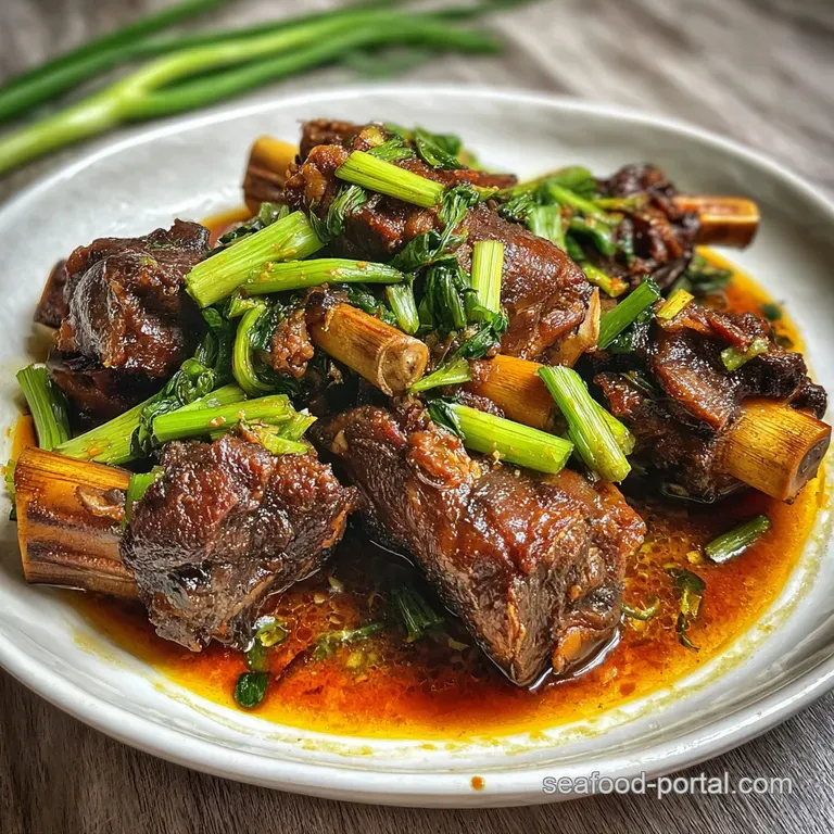 Tender duck necks, individually plated with a spicy, dark sauce, scattered sesame seeds, and delicate garnishes. Aromatic ...