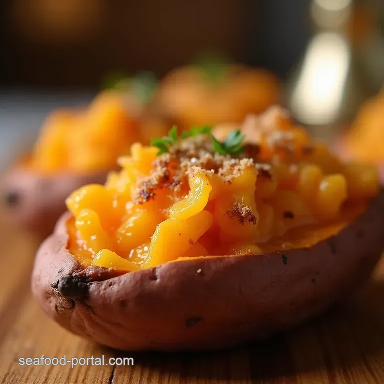 The Golden Spud Fluffy Cinnamon Butter Baked Sweet Potatoes presentation