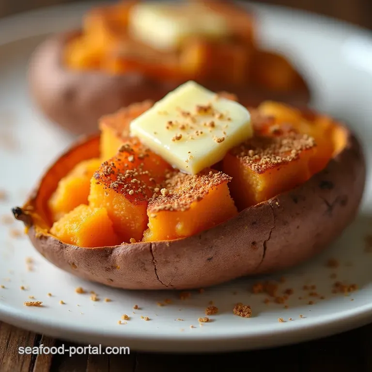 The Golden Spud Fluffy Cinnamon Butter Baked Sweet Potatoes