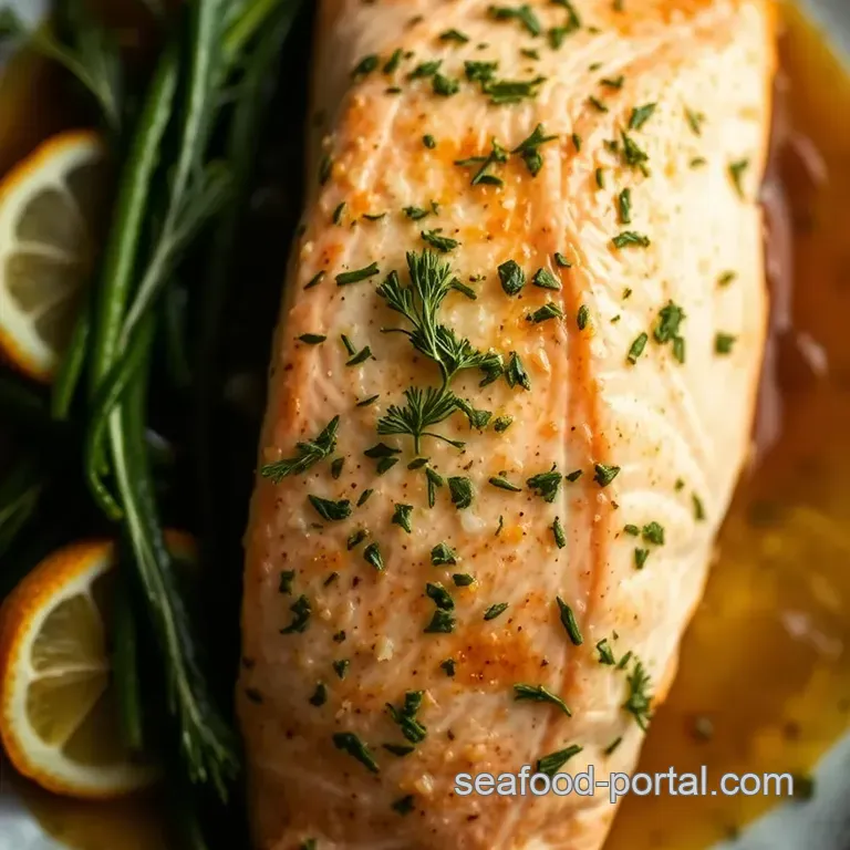 Citrus Herb Grilled White Salmon presentation