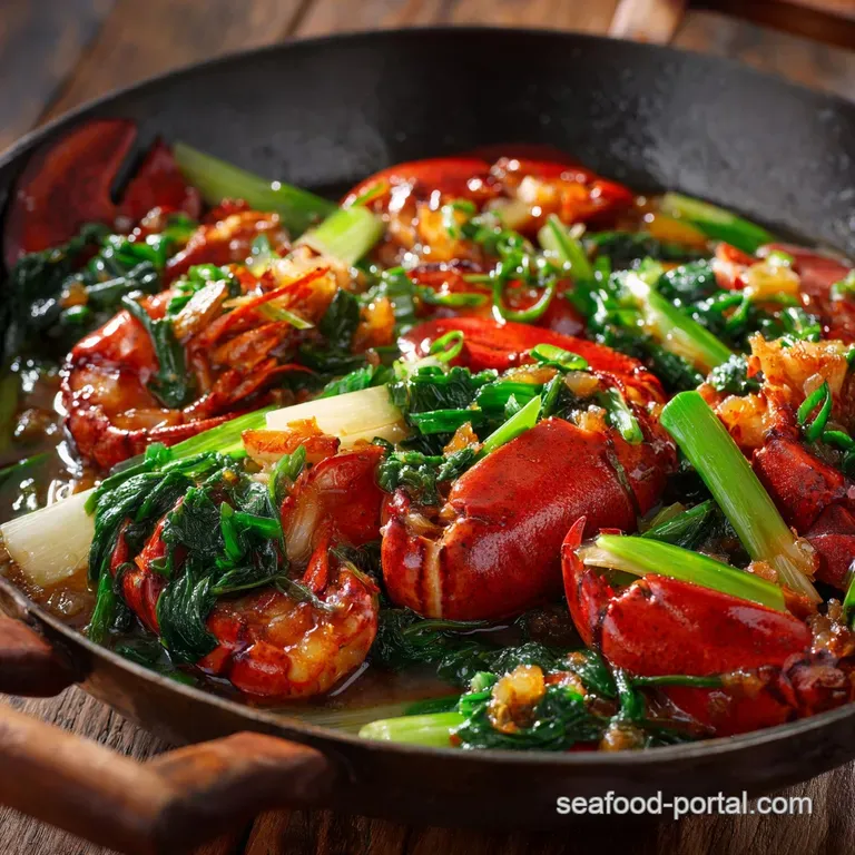 Classic Cantonese Ginger Scallion Lobster: Mastering Wok Hei at Home presentation