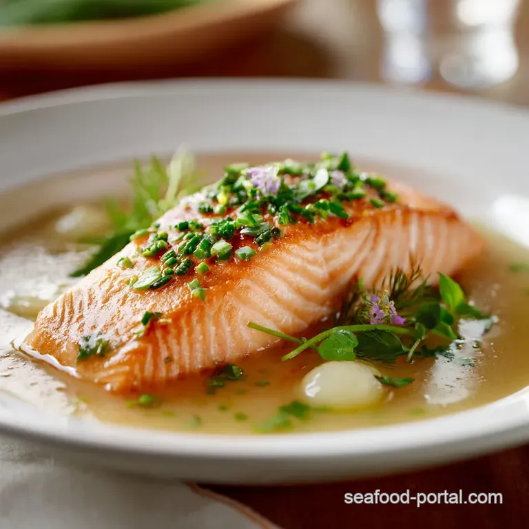 Poached Salmon the Classic Court Bouillon Method for the Moistest Fillets presentation