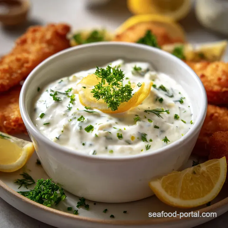 Classic Easy Tartar Sauce for Fried Fish presentation