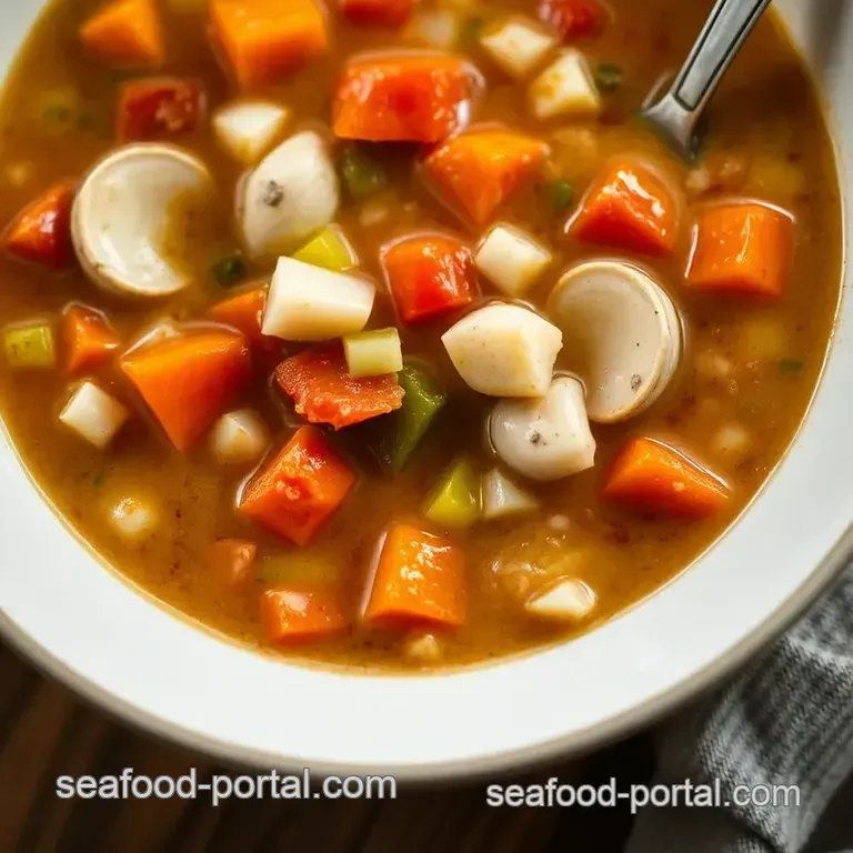 Classic Manhattan Clam Chowder: A Hearty Harbor Delight presentation