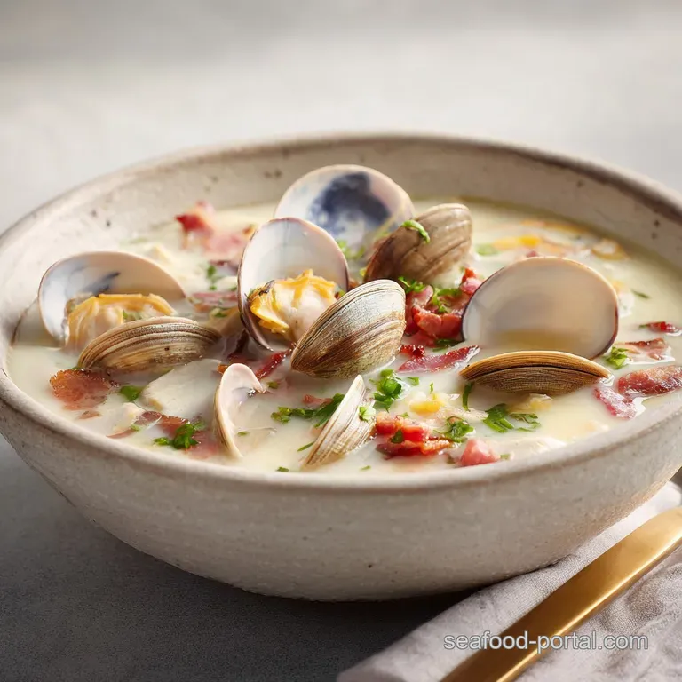 Rhode Island Clam Chowder: Classic Clear Broth presentation