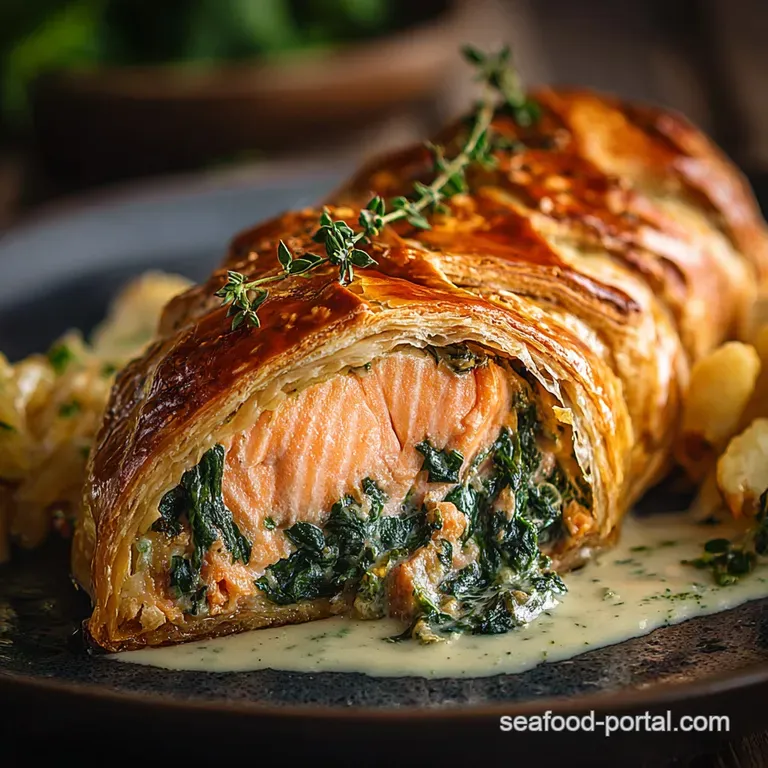 Salmon Wellington: Classic Recipe with Creamy Spinach Duxelles and Perfect Pastry