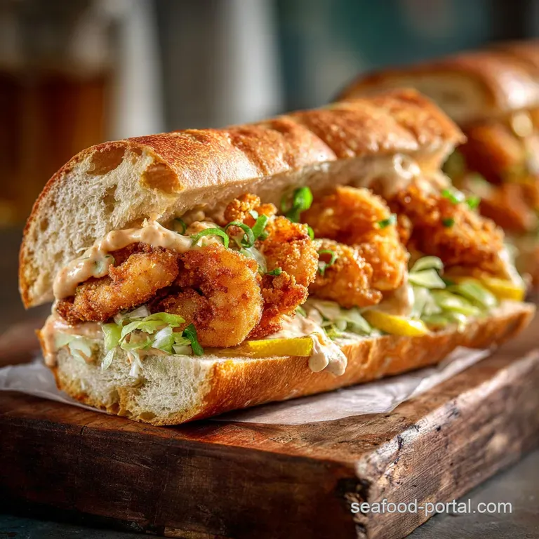 Classic Fried Shrimp Po Boy with Zesty Creole Remoulade