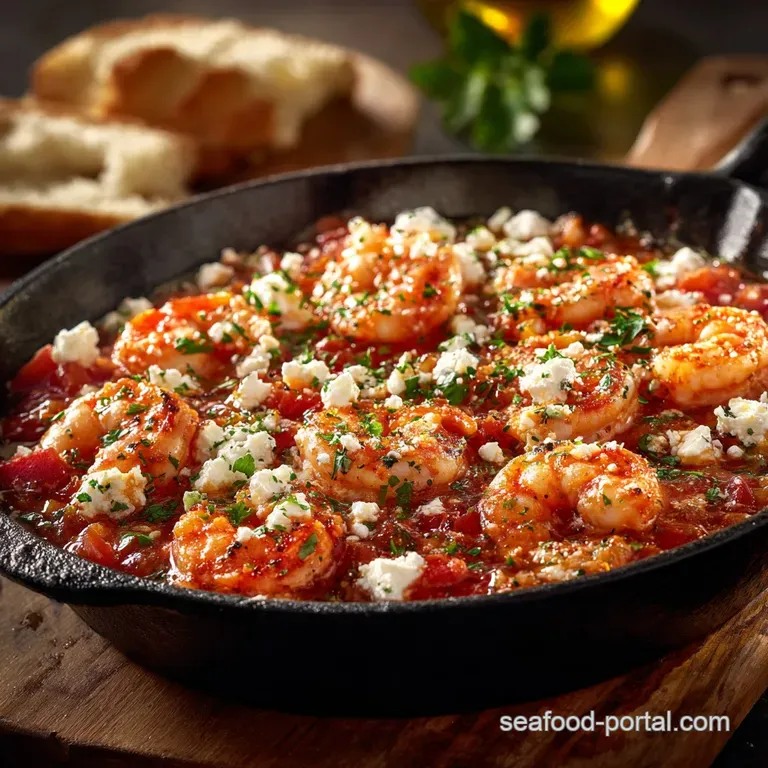 Shrimp Saganaki: the Ultimate Greek Prawns with Creamy Feta presentation