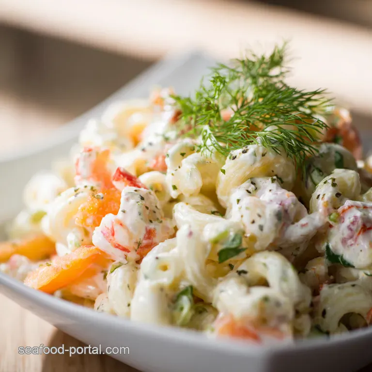 Coastal Catch Pasta Salad a Symphony of Seafood presentation