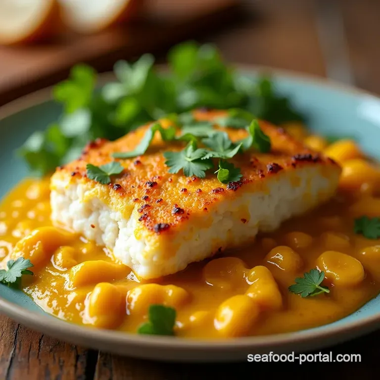 Coconut Curry Baked Cod a Taste of Paradise Guiltfree presentation