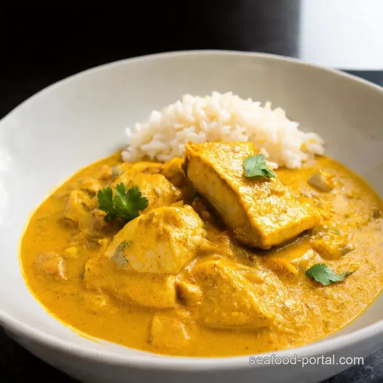 Coconut Lime Dream Fish Curry with Jasmine Rice presentation