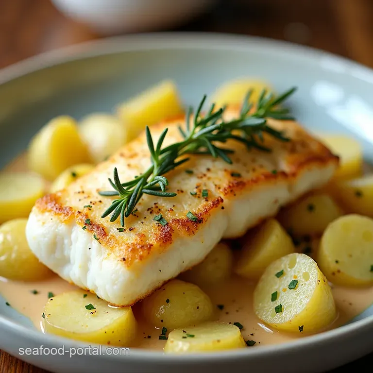 Cod and Potatoes Swimming in Rosemary Creamy Bliss