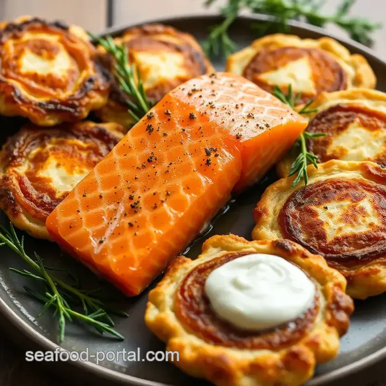 Chilled Perfection: Cold Smoked Salmon with Crispy Latkes presentation